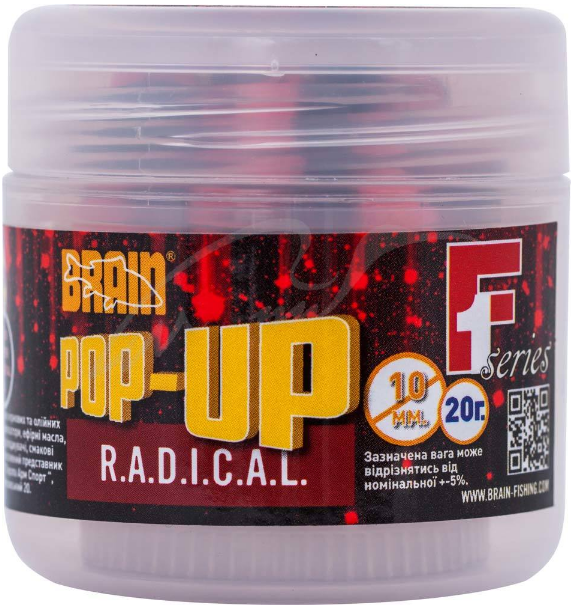 

Бойлы Brain Pop-Up F1 R. A. D. I. C. A. L. ( копченные сосиски) 10 mm 20 gr