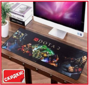 

Геймерский игровой коврик для лазерной и оптической мышки 700х300х3мм Dota 2 компьютерный коврик для мышки, Черный