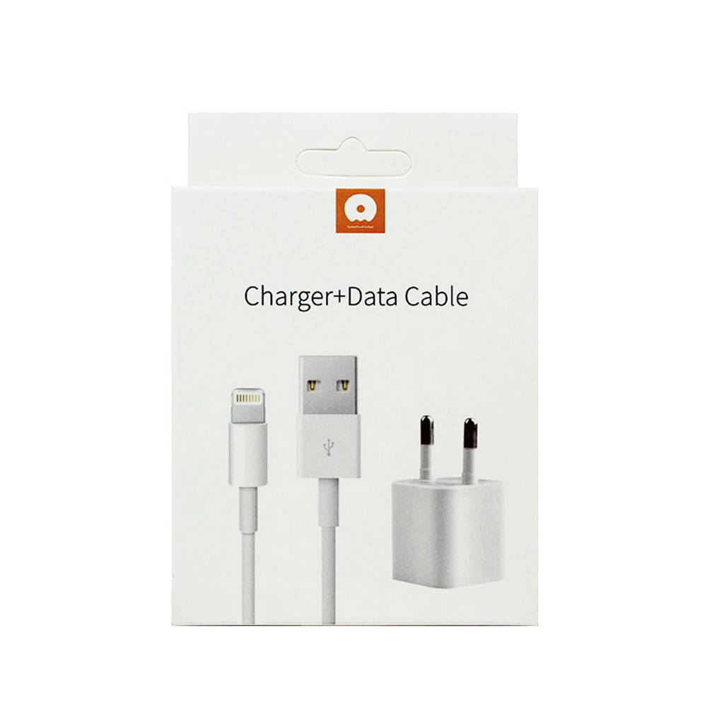 

Сетевое зарядное устройство WUW T17 1USB 1A + кабель Lightning 1 м Белый, Черный