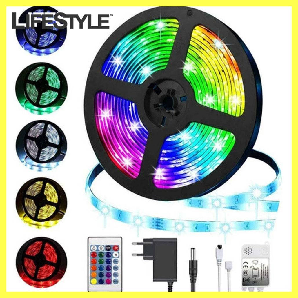 

КОМПЛЕКТ Светодиодная LED лента 3528 RGB Все цвета 12V цветная 5м + пульт + блок