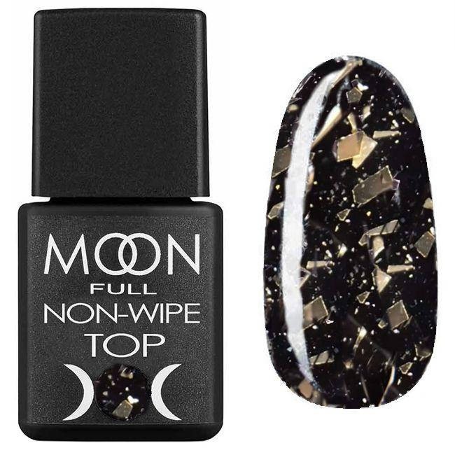 

Top Leaf white gold MOON FULL - без липкого слоя с хлопьями белого золота, 8 мл