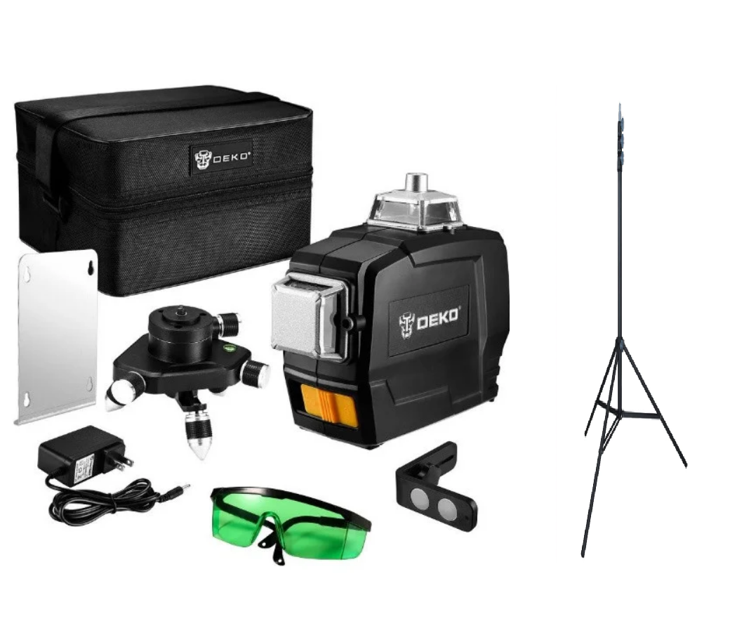 

Лазерный уровень DEKO 3D PB1 12 линий Модель 2020 года ТРЕНОГА + МАГНИТНЫЙ КРОНШТЕЙН