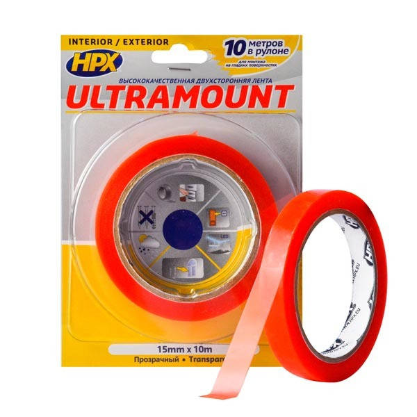 

Двусторонняя монтажная лента HPX Ultra Mount 15мм х 10м
