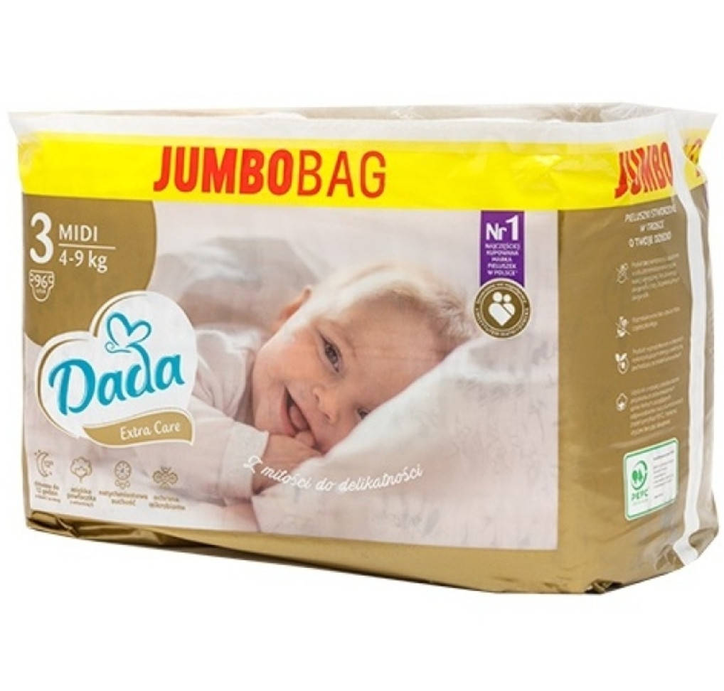 

ПОДГУЗНИКИ DADA EXTRA CARE №3 (4-9 кг) 96 шт