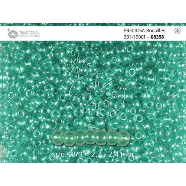 

33119/08358/10 Зеленый прозрачный с жемчужным покрытием.Чешский бисер Preciosa.1грамм
