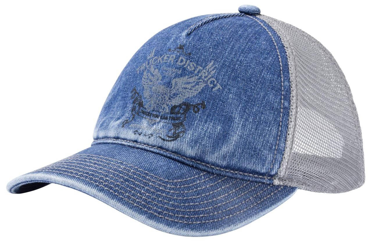 

Оригинальная мужская бейсболка Mercedes Trucker Disctrict Men's Cap, Jeans Blue (B67870985), Синий