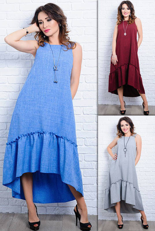 

Платье летнее льняное ГОРТЕНЗИЯ с 42 по 70 размер(лб)