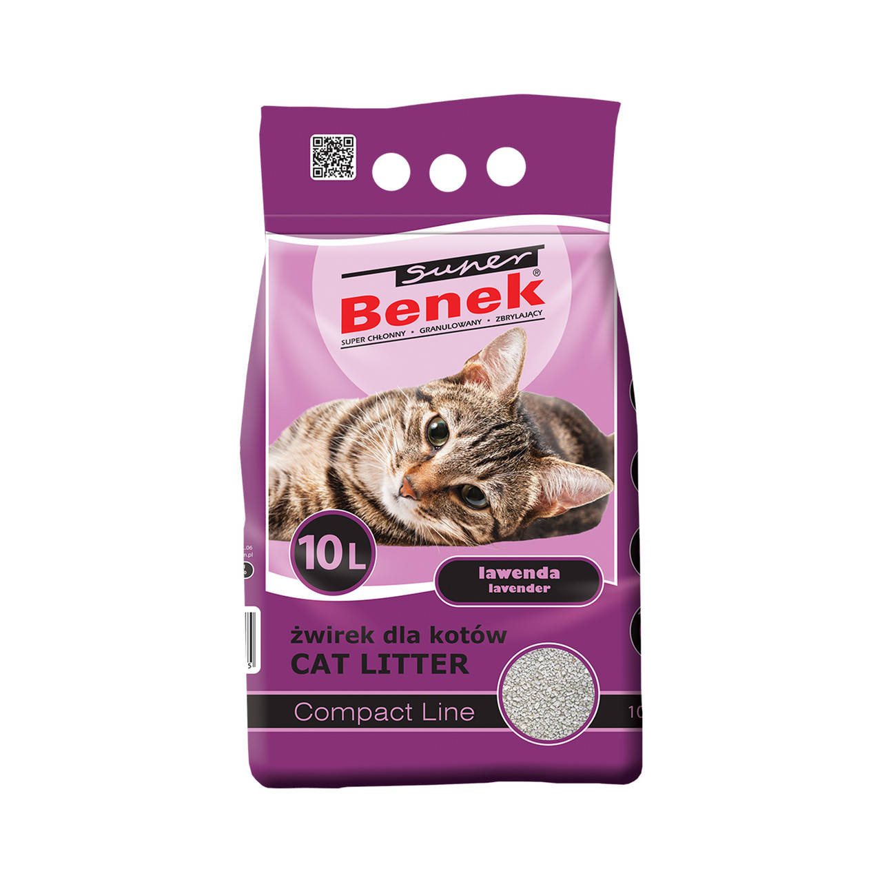 

Super Benek (Супер Бенек) Бентонітовий Компактний наповнювач для котячого туалету з ароматом лаванди 10л