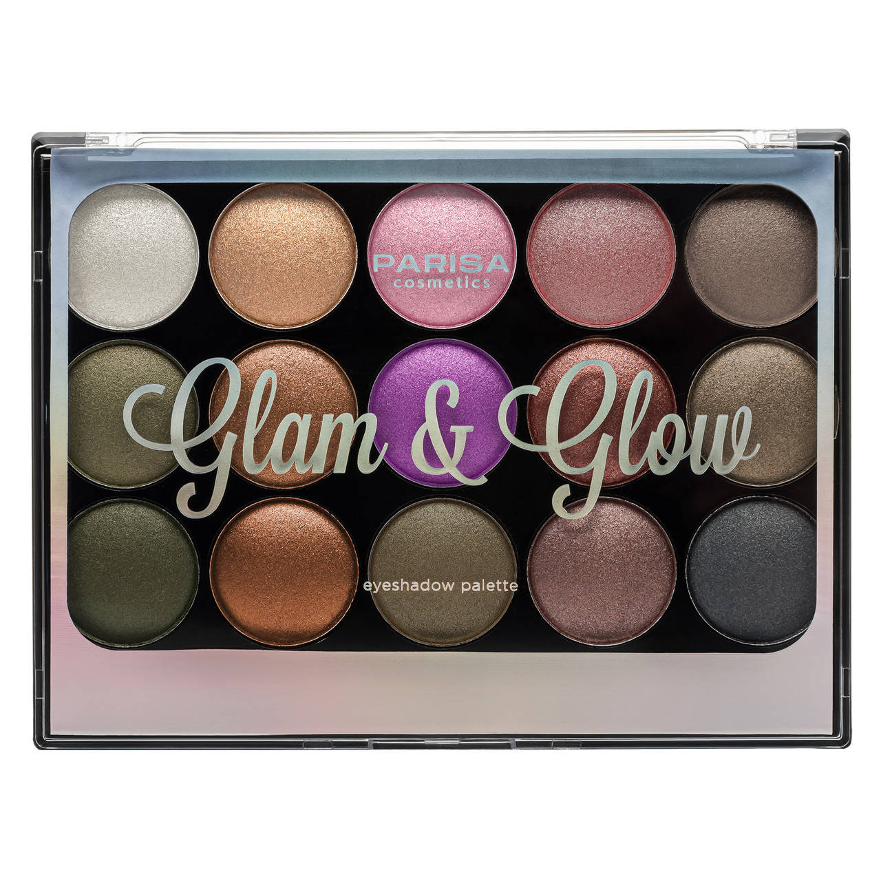 

Набор запеченных теней Glam & Glow 15 цветов Parisa 02