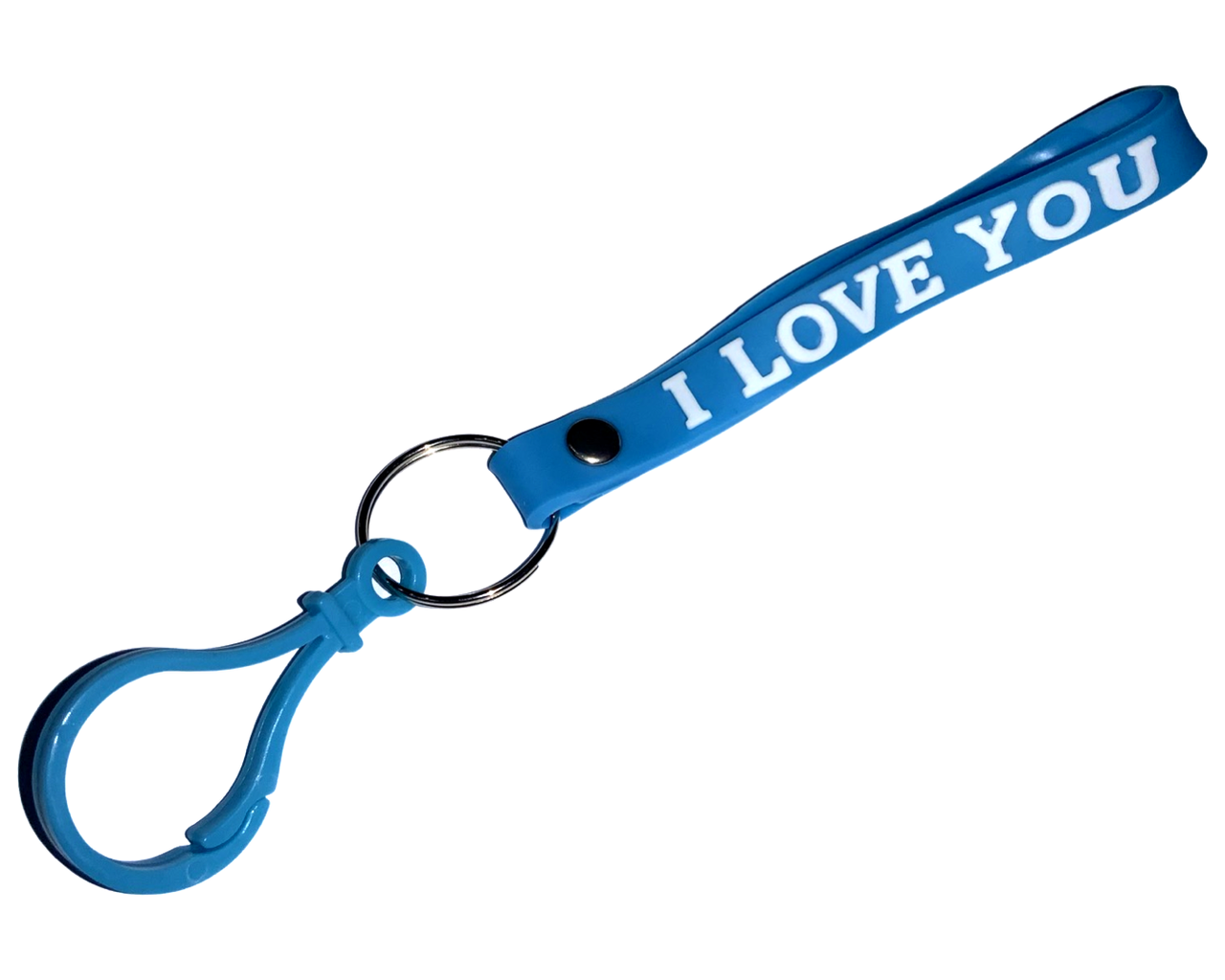 

Брелок/браслет I LOVE YOU с пластиковым карабином 16см:Голубой