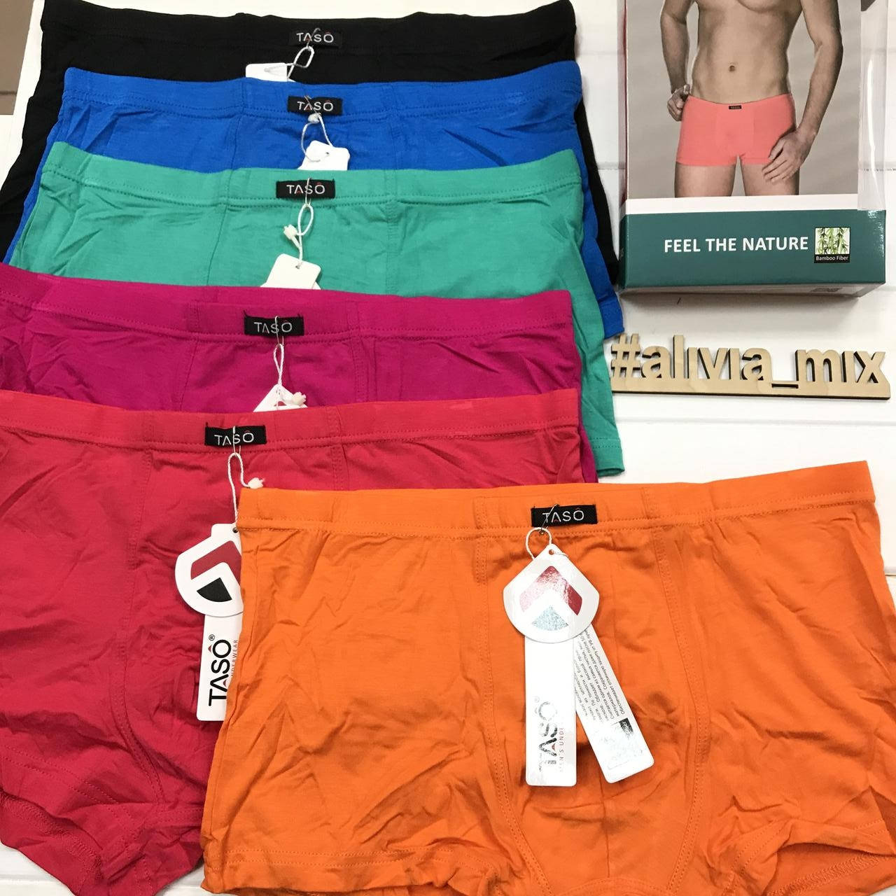 

Укороченные яркие мужские трусы TASO бамбук Оранжевый, XL