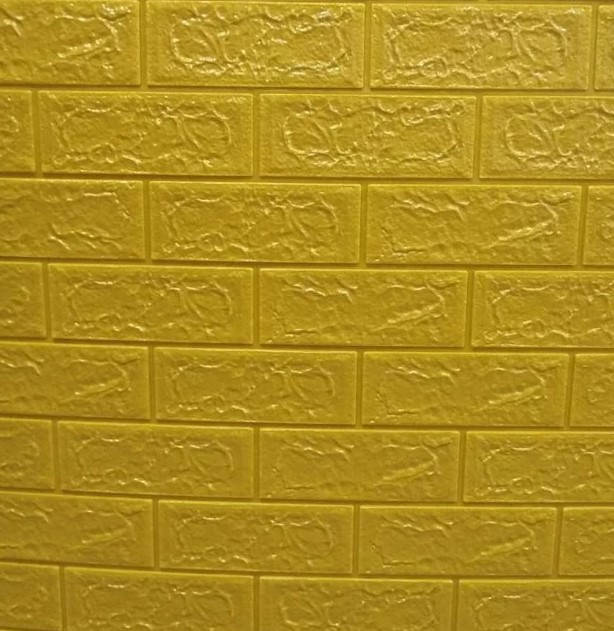 

3D панель самоклеящая 70*77*0,5 см Обои под декоративный кирпич Самоклейка Золотой 3Д