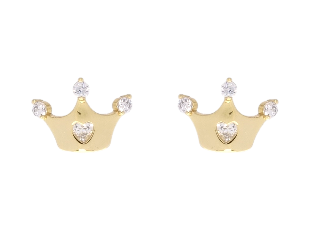 

Серьги Xuping QQMM Позолота 14K игла серебро 925 гвоздики (пусеты) "Корона"