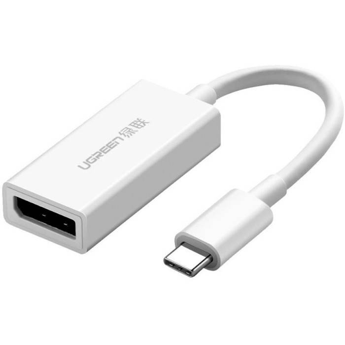 

Переходник адаптер Ugreen USB-C to DisplayPort 15cm White (MM130), Белый