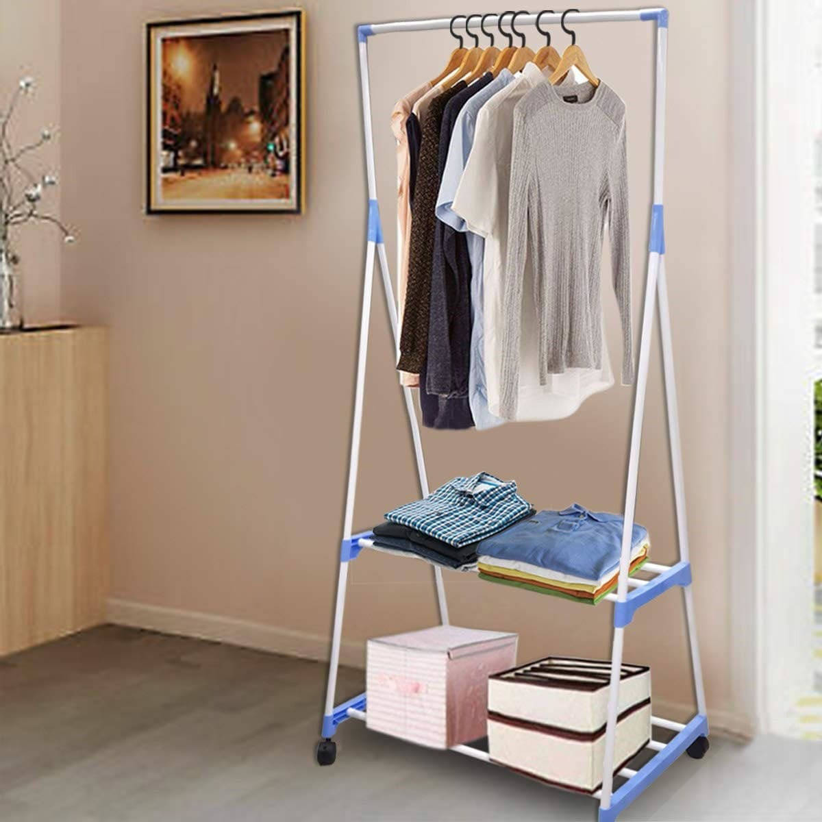 

Напольная вешалка для одежды Clothes Rack Multi-Function, Синий