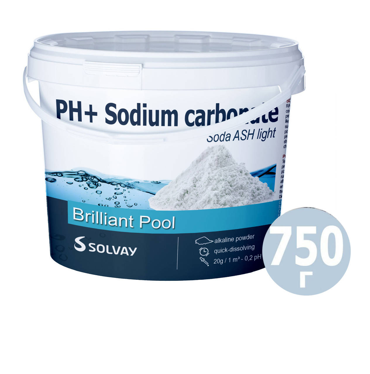 

PH+ плюс для бассейна Solvay 80013. Средство для повышения уровня pH (Бельгия) 750 г