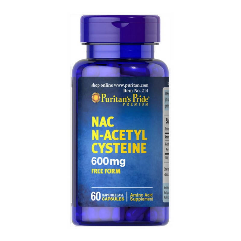 

Ацетилцистеин, N-Acetyl Cysteine (NAC), Puritan's Pride, 600 мг, 60 капсул (PTP-10214)