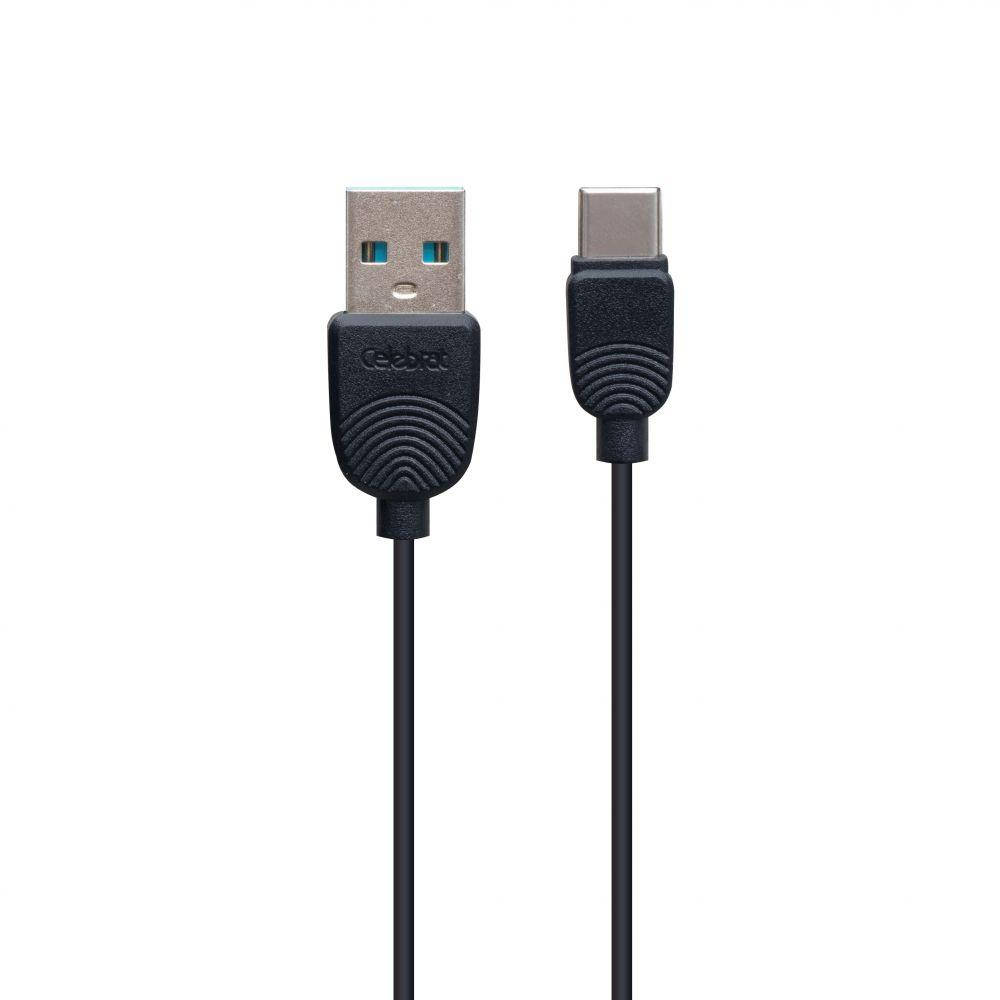 

USB Кабель для синхронизации и зарядки устройств Celebrat Sky-2 usb/type-с, 1м, пластик, черный, зарядный
