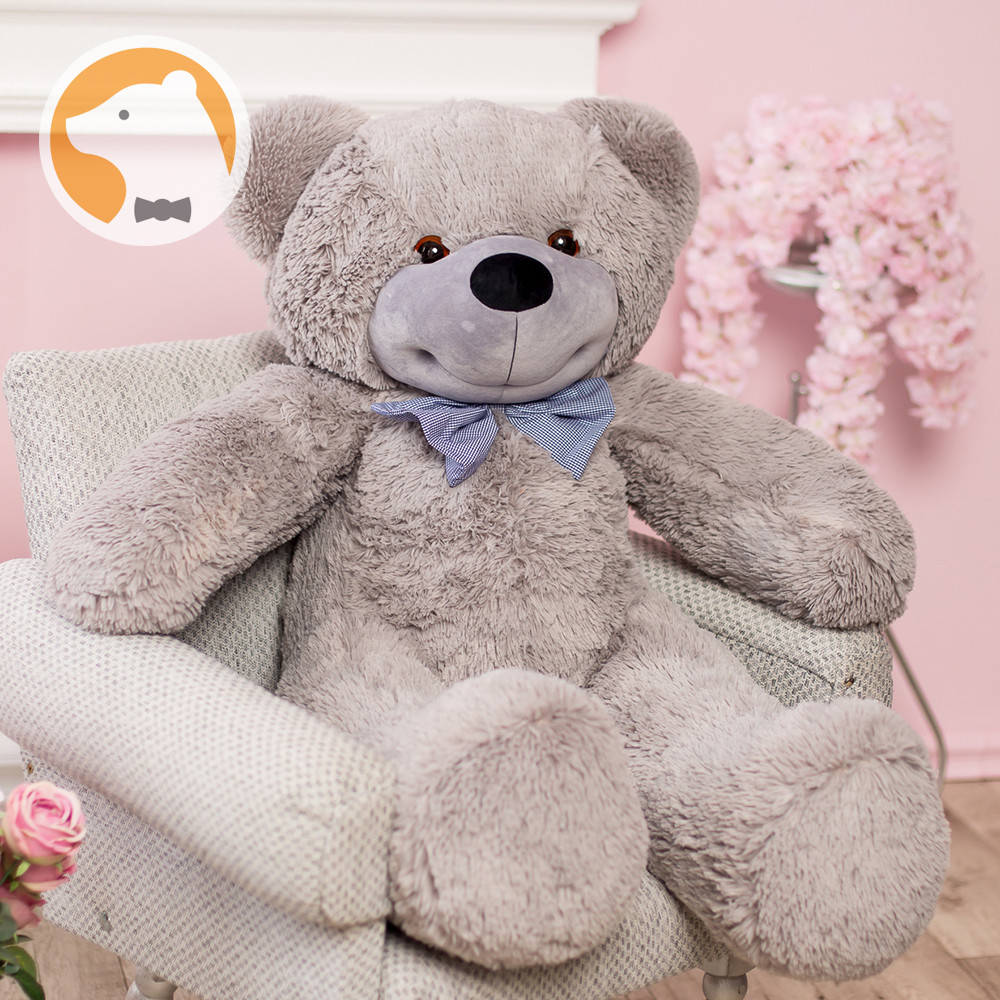 

Большой плюшевый медведь Фокси, 120 см, серый