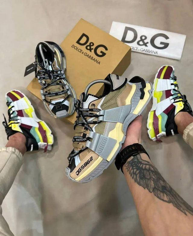 

Мужские кроссовки Дольче Габбана текстиль\кожа\замш разноцветные, Разные цвета