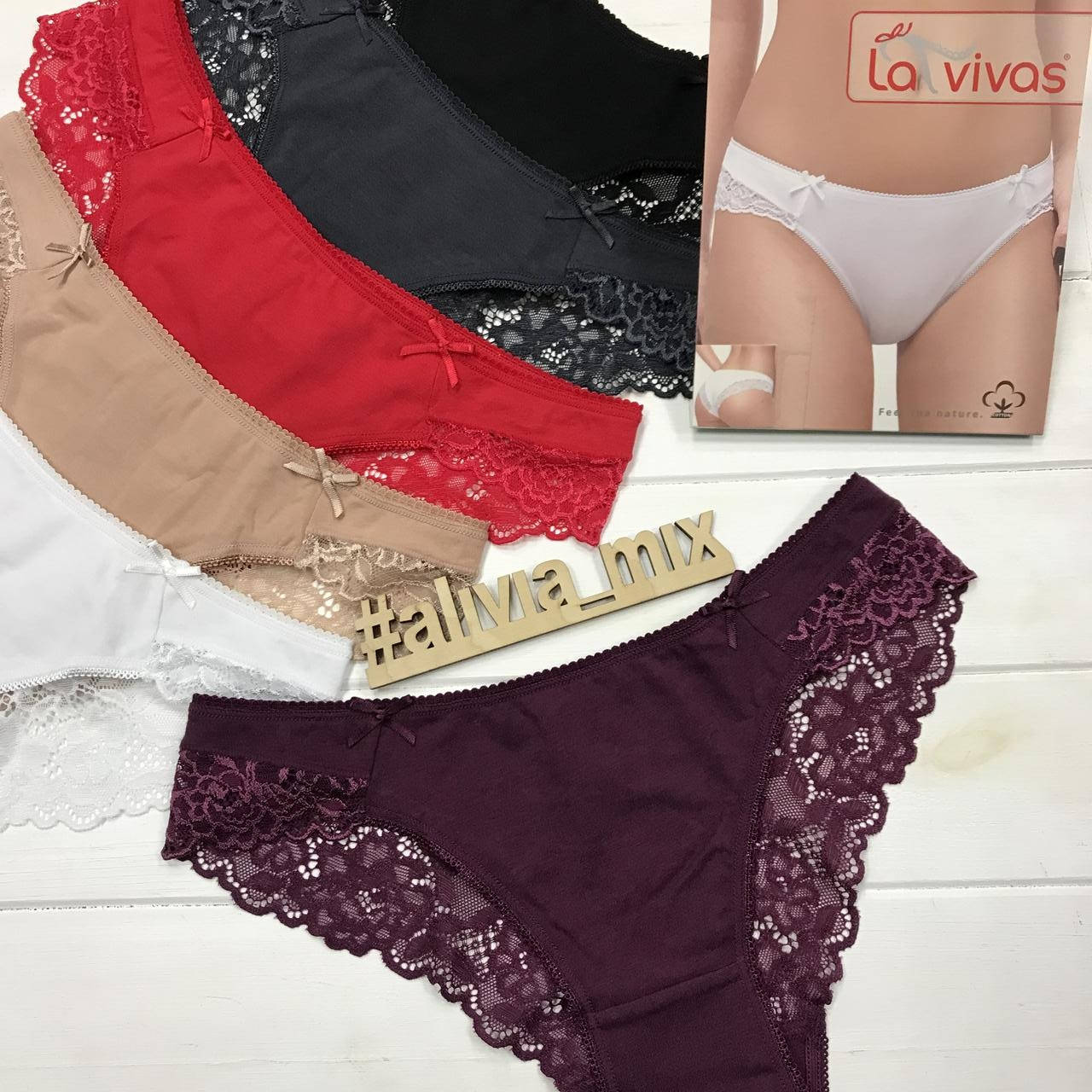 

Хлопковые трусики от La vivas L, Черничный