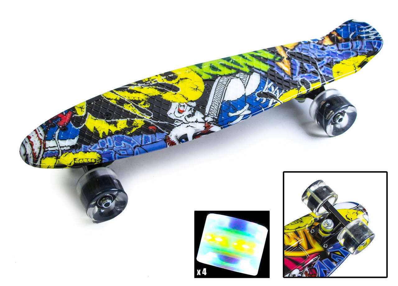 

Скейт Penny Board "Джокер" Светящиеся колеса