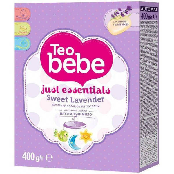 

Стиральный порошок Teo Bebe Лаванда автомат, 400 г (3 стирки)
