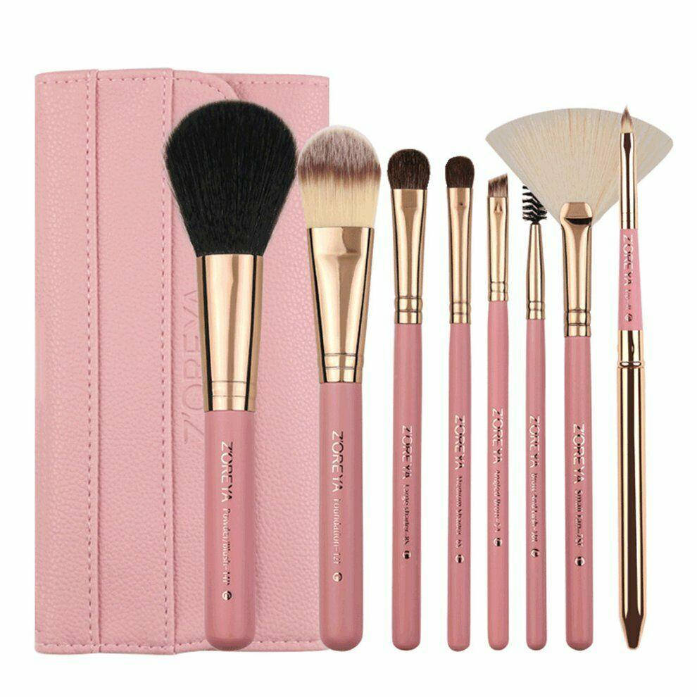 

Наборы кистей для макияжа из натурального ворса ZOREYA 8рс Розовый