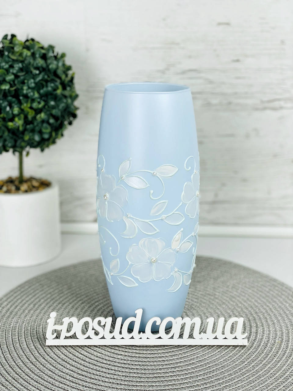 

Ваза 26 см GlassStyle 966 Vanilla blue, Синий
