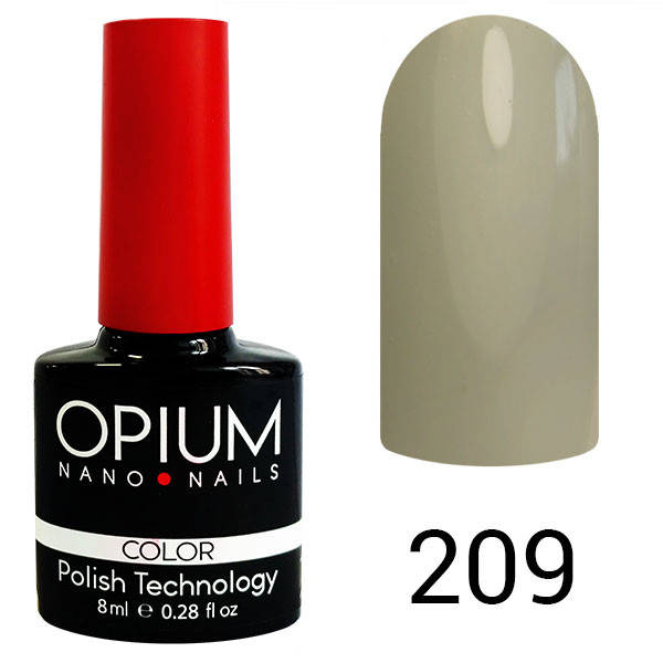 

Гель лак OPIUM 8ml.№209 "нежно серый"