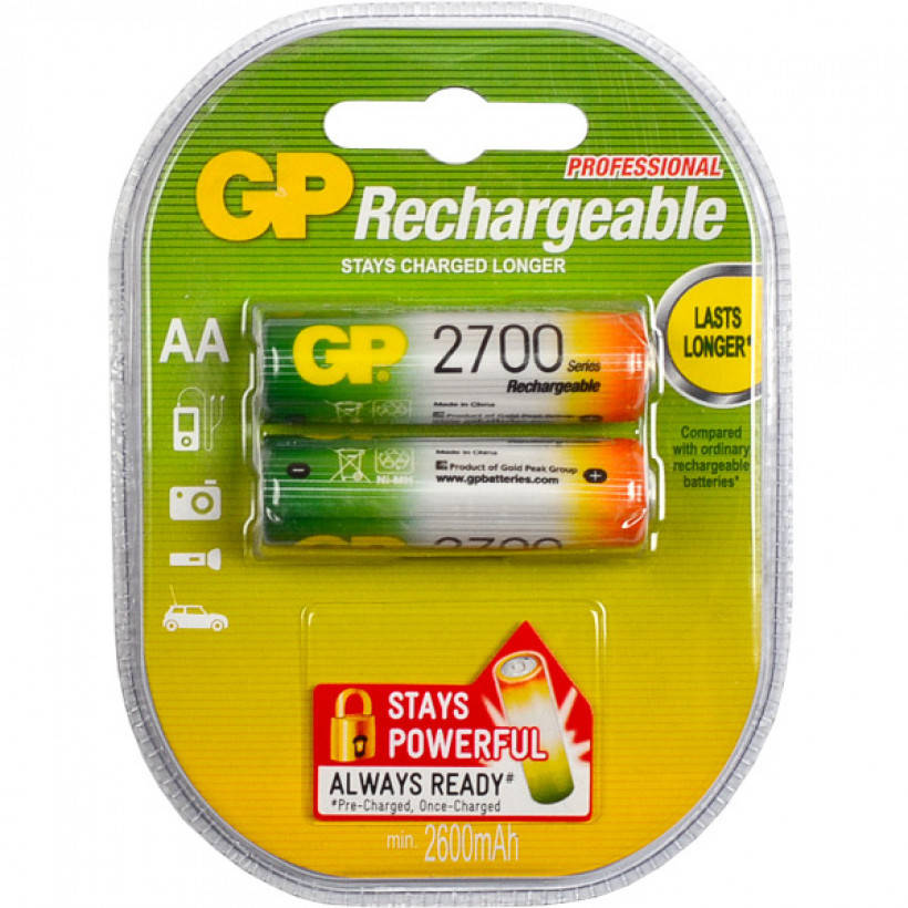 

Аккумуляторы GP АА 2700 перезаряжаемые GP-077746 - Минимальный заказ 2 шт.
