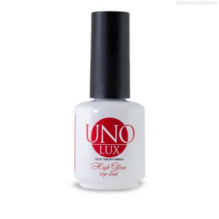 

UNO Топ для гель лака 15 мл., HIGH GLOSS Top Coat, без липкого слоя закрепитель