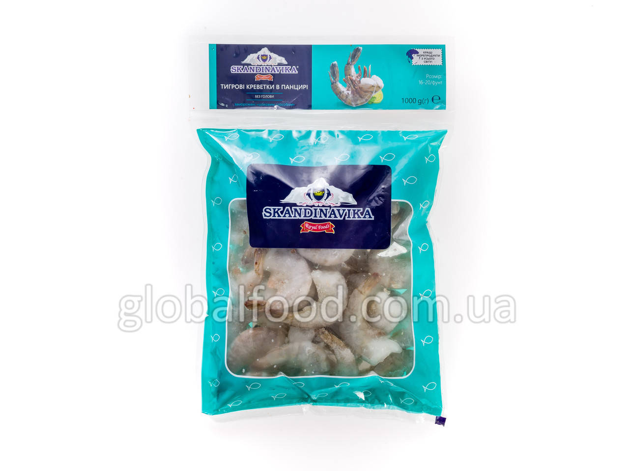 

Креветка Тигровая без Головы Scandinavika (16/20) 1кг