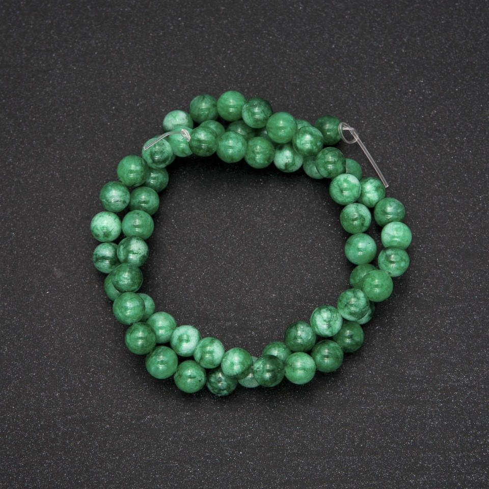 

Бусины на леске Хризопраз им. гладкий шарик d-6(+-)мм L-38см