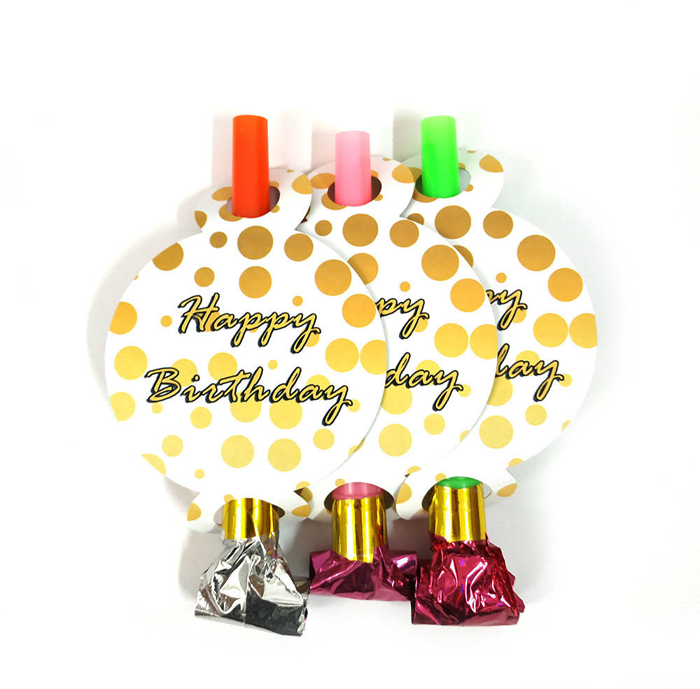 

Язычок-гудок "Happy Birthday White-Gold" набор 6 шт