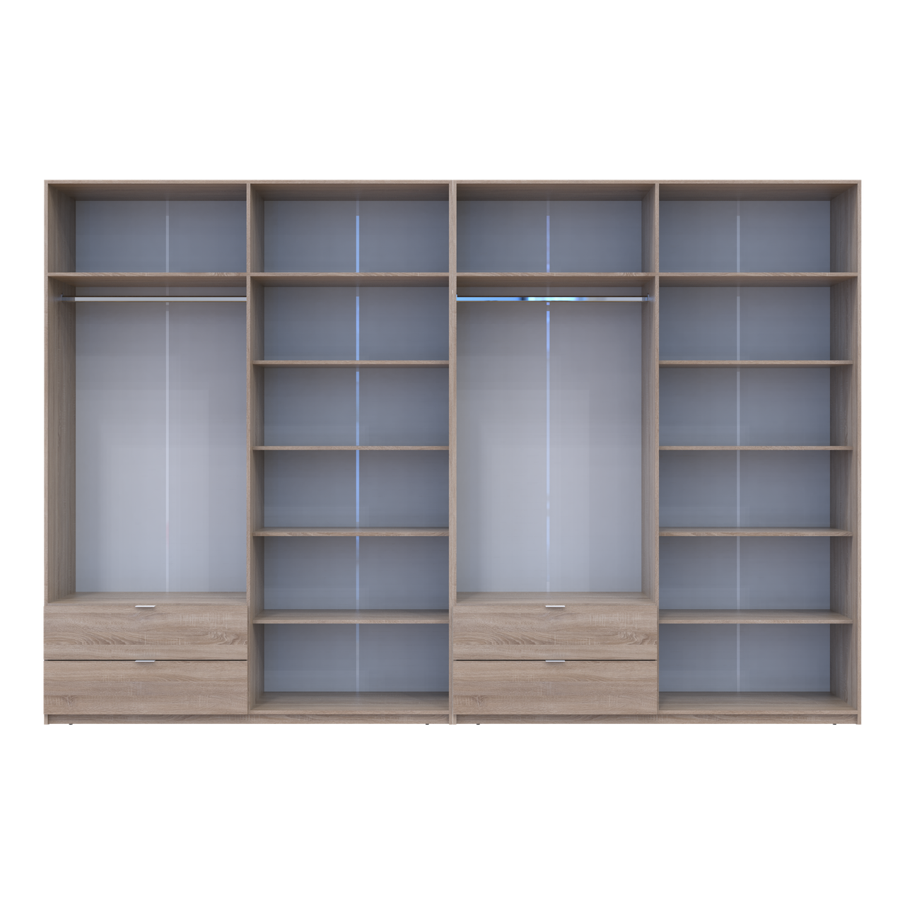 Розпашна Шафа для одягу Doros Лукас Дуб сонома 4+4 ДСП 360х50х240 (42005143) 5