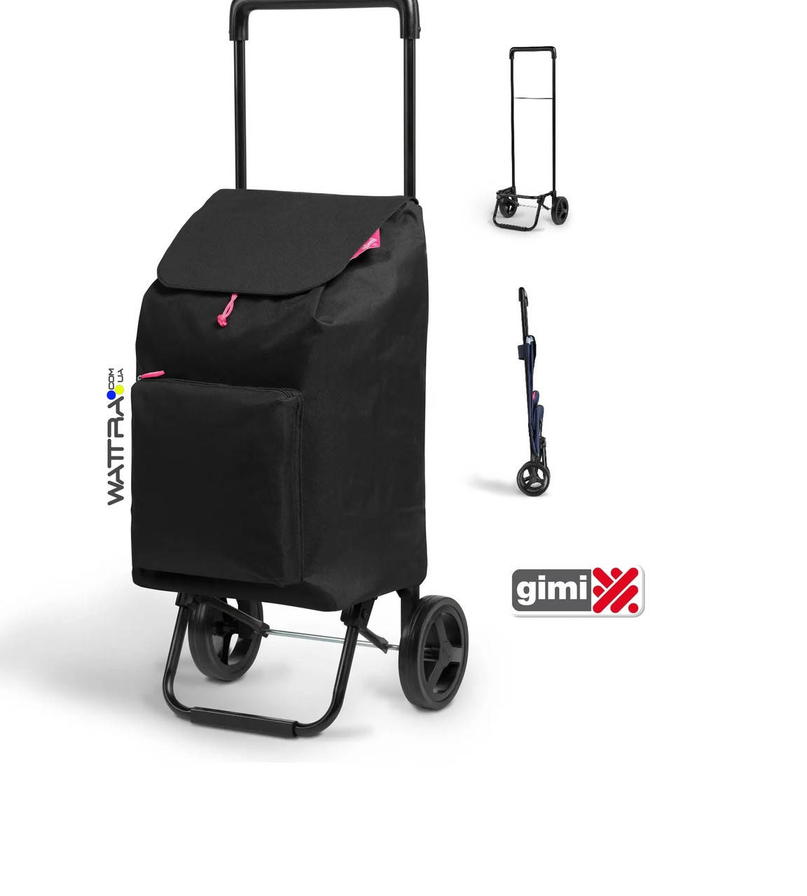 

Сумка-тележка Gimi Argo 45 Black (169296) хозяйственная с накладным карманом, Черный