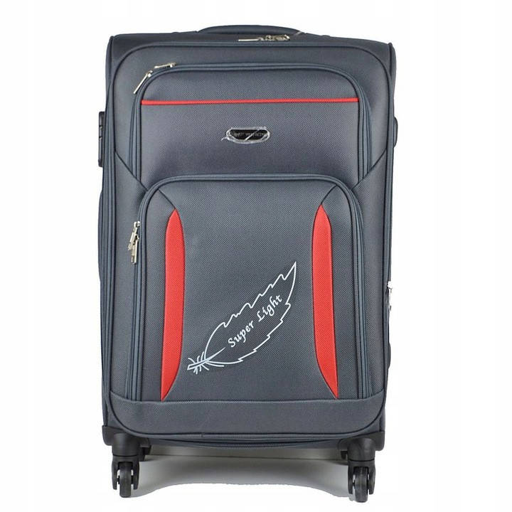 

Чемодан Wings DJ5002 тканевый  (M) на 4-х колесах Серый