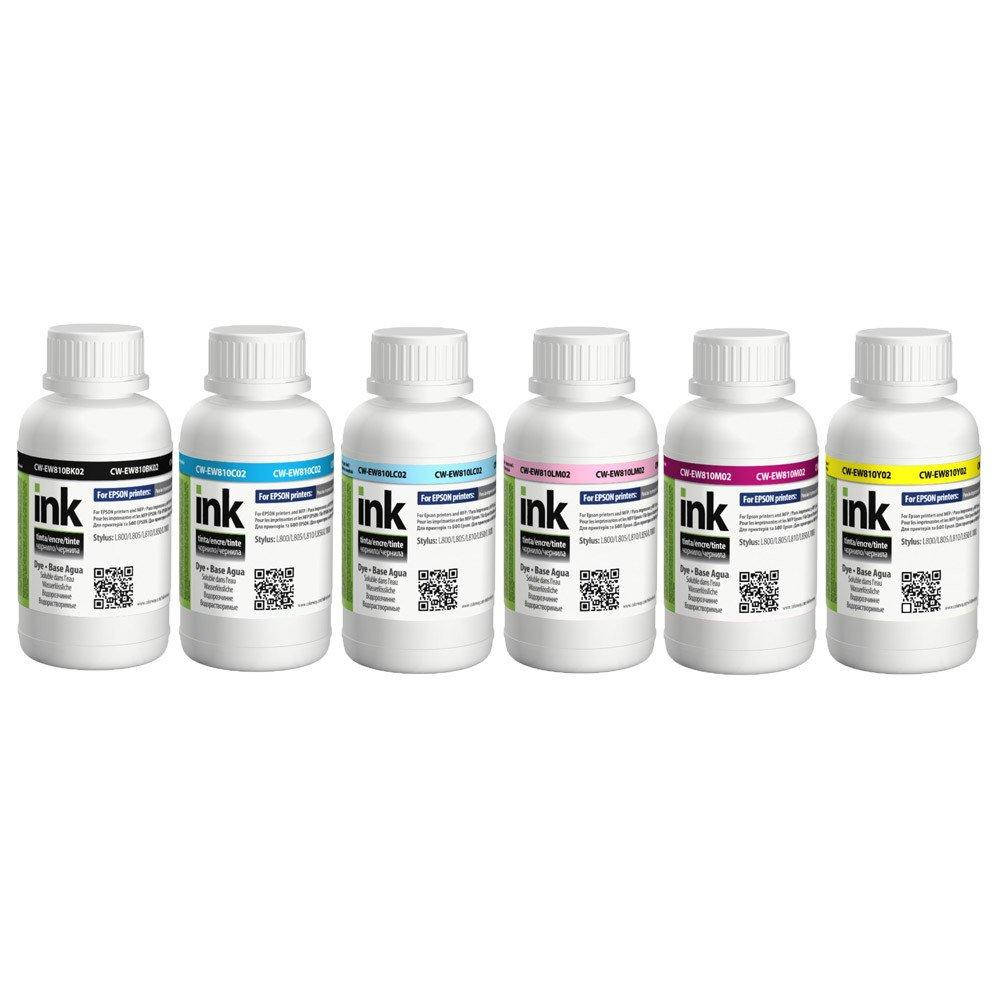 

Комплект чернил для Epson L-800/810/850 (6x200 мл) CW-EW810SET02 ColorWay, Черный;синий;голубой;красный;светло красный;желтый