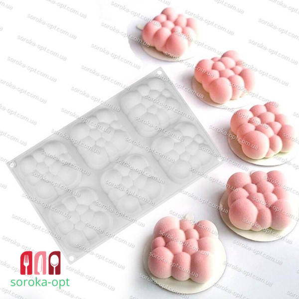 

ФОРМА ДЛЯ МУССОВЫХ ДЕСЕРТОВ "ОБЛАКО" ИЗ 6 ШТ, Белый