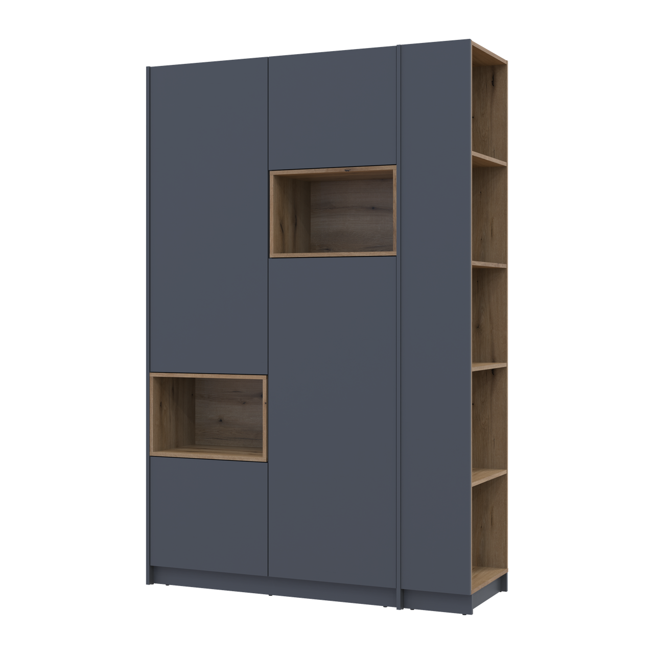 Шафа для одягу з нішею та етажеркою Doros Дейл Графіт/Дуб Евок 2 ДСП 143.2х52х220 (44900335) 4