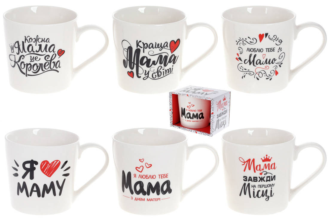 

Кружка фарфоровая 350мл Супер Мама, 6 дизайнов