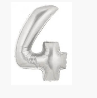 

Шар фольгированный серебряный, цифра 4 70см, Золото