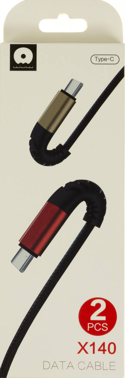 

Набір кабелів WUW №X140 Type C 2шт, USB red-gold/Breidon/