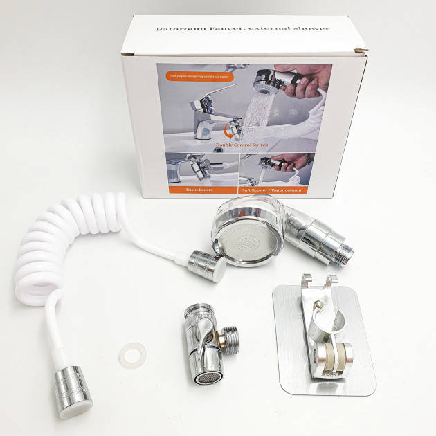 

Душевая система на умывальник Modified Faucet With external Shower 3741 MS, Хром