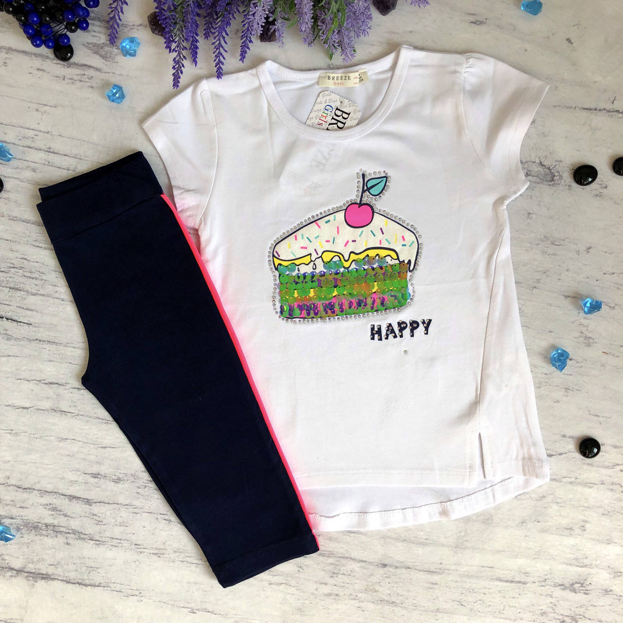 

Летний костюм на девочку Breeze 95. Размер 110 см, 128 см