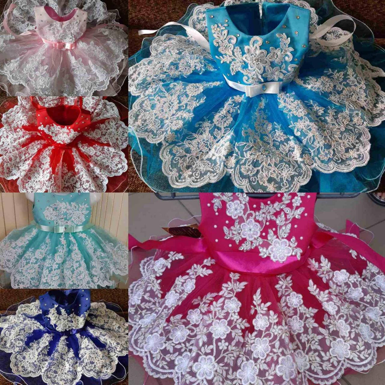

Нарядное платье на 1-2 годика "Кружево", Разные цвета