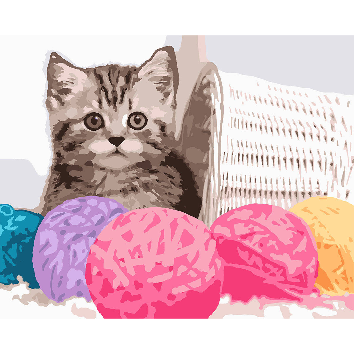 

Картина по номерам в подарочной коробке Пушистый котенок 40*50 см. Santi код:953905