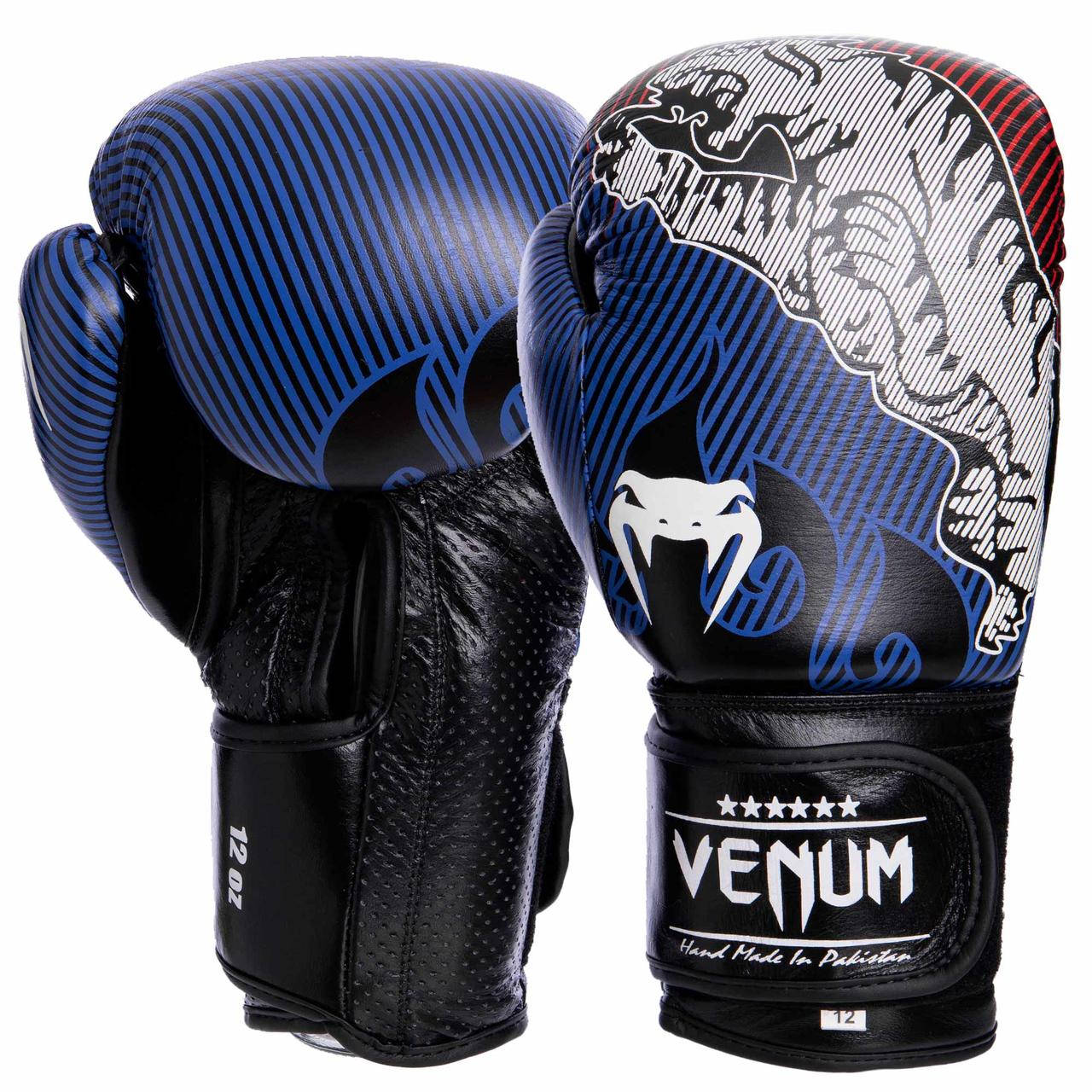

Кожаные перчатки боксерские VENUM Tiger Legend на липучке VL-2044 черный 14