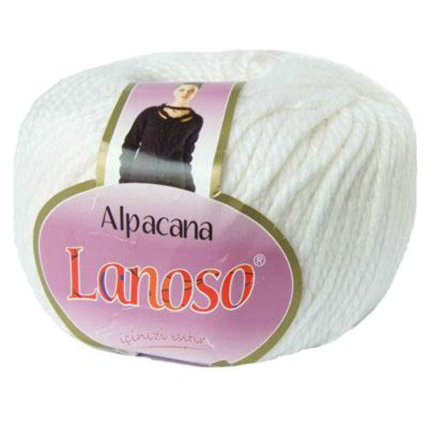 

Турецкая пряжа для вязания Lanoso Alpacana №3000 белая (ланосо альпакана) зимняя пряжа, Белый